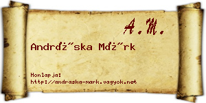 Andráska Márk névjegykártya